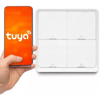 LUXURY-GOODS SC04 ZigBee TUYA Smart Scene Switch – 4 mygtukai, 12 scenų, balta