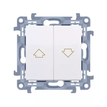 KONTAKT SIMON 10 modulio baltas žaliuzių valdymo mygtukas su rodyklėmis, varžtais gnybtai 10A 250V
