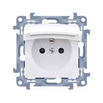 KONTAKT SIMON 10 Vienvietis įžemintas sieninis kištukinis lizdas baltas IP44 varžtiniai gnybtai 16A 250V