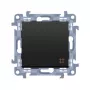 KONTAKT SIMON 10 modulių matinio juodo tarpinis jungiklis su varžtais gnybtais 10AX 250V