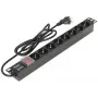 DELTA Power Strip 8 Schuko Sockets L19/8, 1.5m Cable, Black