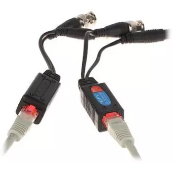 DELTA TR-1RJ-HD Pasyvus vaizdo balunų rinkinys (2 vnt.) - 8MP 4K HD-CVI/HD-TVI/AHD/CVBS, BNC į RJ45, juoda