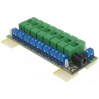 DELTA LZ-8/E maitinimo skirstytuvas, 8 išėjimai, 10-30V DC, 8A, gnybtinė jungtis