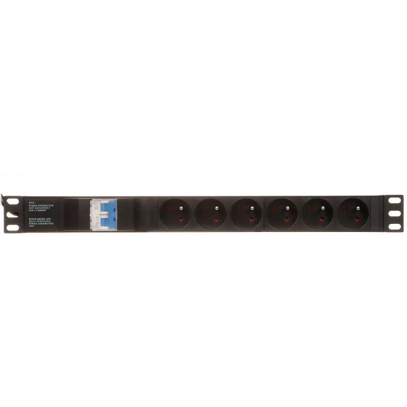 DELTA PD-6/R-2P Apsaugotas nuo viršįtampių elektros lizdų blokas 6 lizdai 2m laidas Juoda