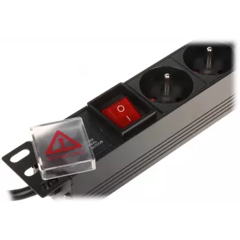 DELTA PD-8/R-IEC Power Strip 8 Outlets Surge Protection 230V 10A Black