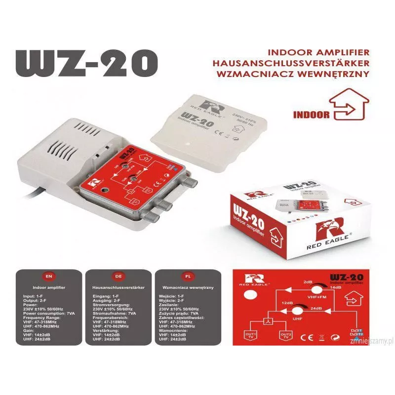 RED EAGLE DVB-T/T2 antenos stiprintuvas WZ-20