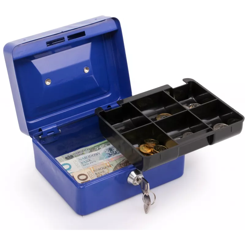 RED EAGLE BOX-150 Metal Cash Box with Key Lock, Red