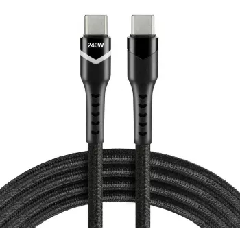 EVERACTIVE USB-C į USB-C laidas 2m 240W RGB LED Juodas CBB-2PDRS