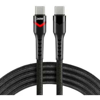 EVERACTIVE USB-C į USB-C laidas 2m 240W RGB LED Juodas CBB-2PDRS