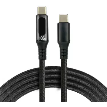 USB-C į USB-C laidas 100cm 100W PD LCD ekranas everActive CBB-1PD5L