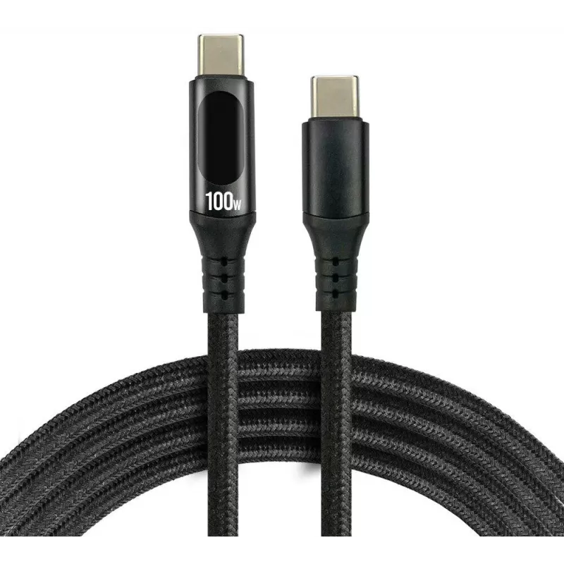 USB-C į USB-C laidas 2m 100W LCD galios ekranas everActive CBB-2PD5L