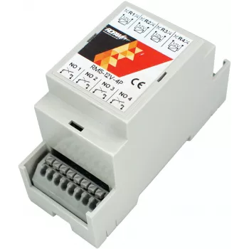 ROPAM RM5-12V-4P 4 kanalų 12V DC SPDT relės modulis su LED indikatoriais