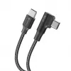 Forcell F-Energy CC-1Deg USB-C į USB-C laidas 100W PD QC4.0 5A 2m Juodas 90° Kampus