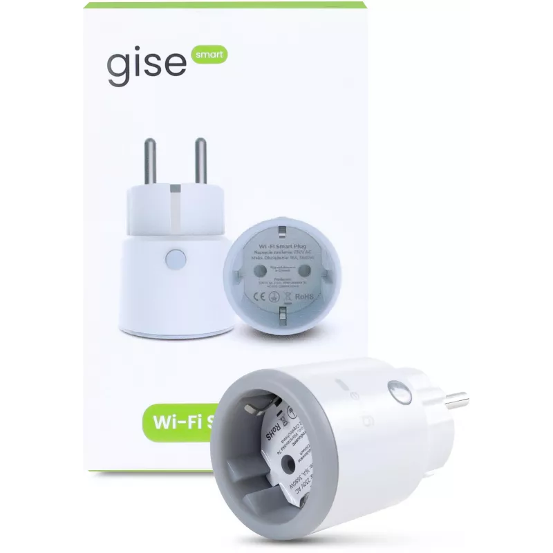 GISE SP-02 Smart Wi-Fi kištukas su energijos stebėjimu, 16A, 3680W, suderinamas su Tuya