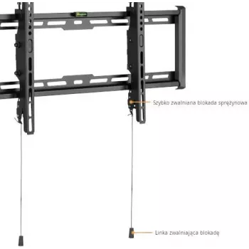 GETFORT GF-T3780-75 Pakreipiamas TV laikiklis sienai, LED/LCD 37-80 colių, 75kg, VESA 650x405mm, juodas