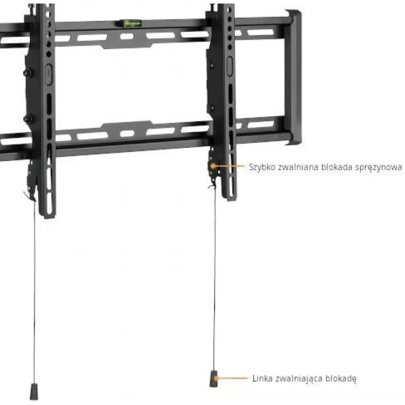 GETFORT GF-T3780-75 Pakreipiamas TV laikiklis sienai, LED/LCD 37-80 colių, 75kg, VESA 650x405mm, juodas