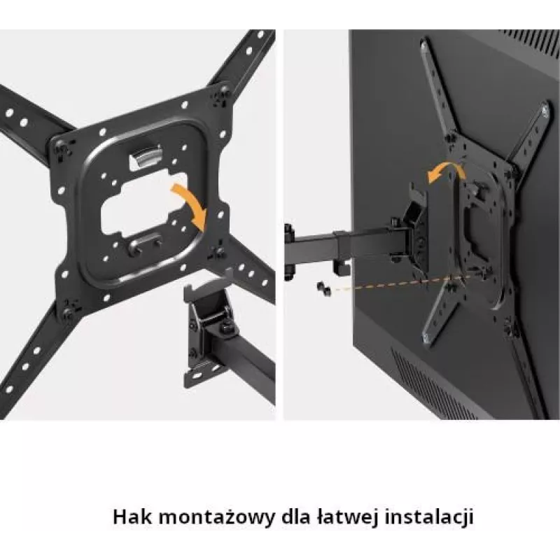 GETFORT GF-FM2365-30 Full-Motion TV laikiklis LED/LCD 23-65 colių, 30kg, VESA 400x400, juodas