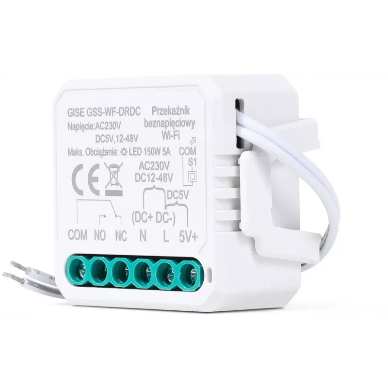 GISE išmanusis vieno kanalo potencialiai laisvas žemos įtampos WiFi relės modulis | Tuya | GSS-WF-DRDC
