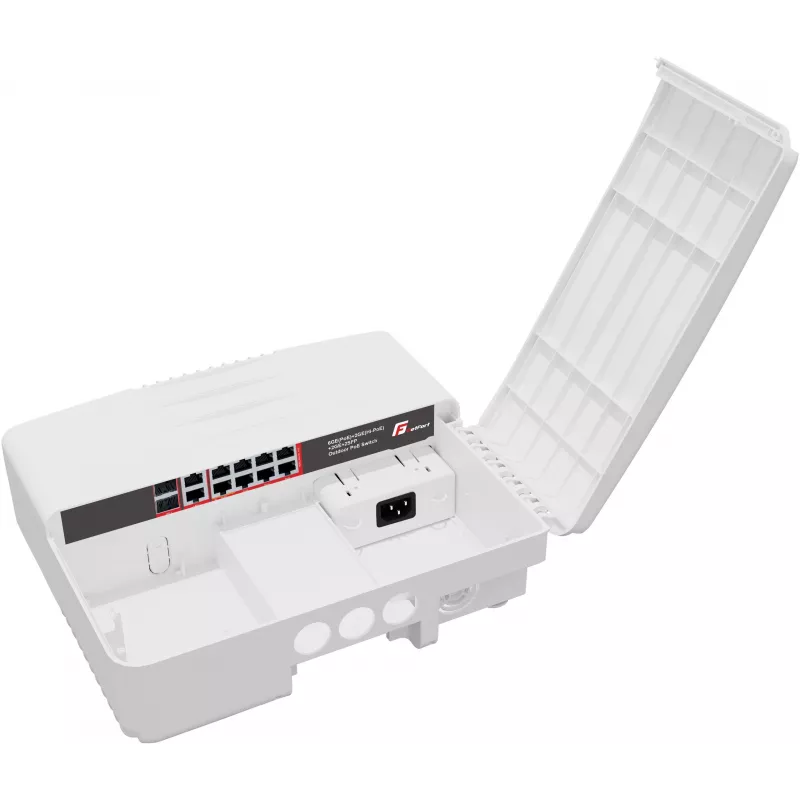 GETFORT GF-6222-GGUF-PO 8 prievadų lauko PoE+ jungiklis (6x PoE+ 10/100/1000Mbps + 2x 10/100/1000Mbps + 2x SFP) IP65, 120W