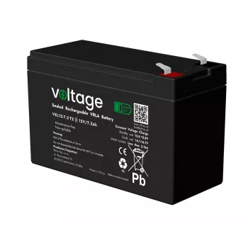 VOLTAGE AGM akumuliatorius 12V 7.2Ah VEL12-7.2 T2 ilgaamžis 15 metų