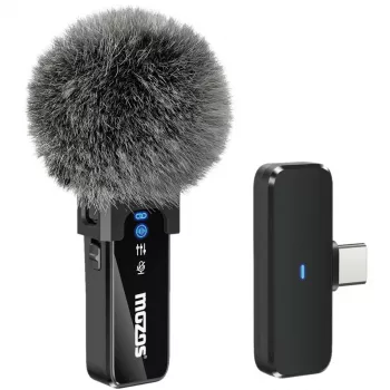 MOZOS MX2-SINGLE belaidis segamasis mikrofonas telefonams, 2,4 GHz, USB-C