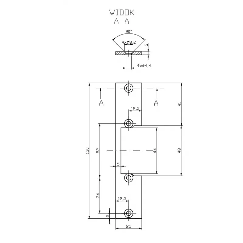 HARTTE OK-P2 Trumpa plokščia juosta, S, 3mm, STC, atvira