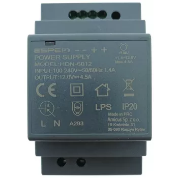 ESPE HDN-6012 DIN bėgio maitinimo šaltinis 12V 54W 4.5A