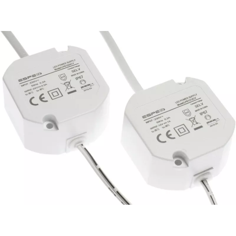 ESPE LP-1212-211 12V 1A 12W IP67 maitinimo šaltinis 5.5/2.1mm