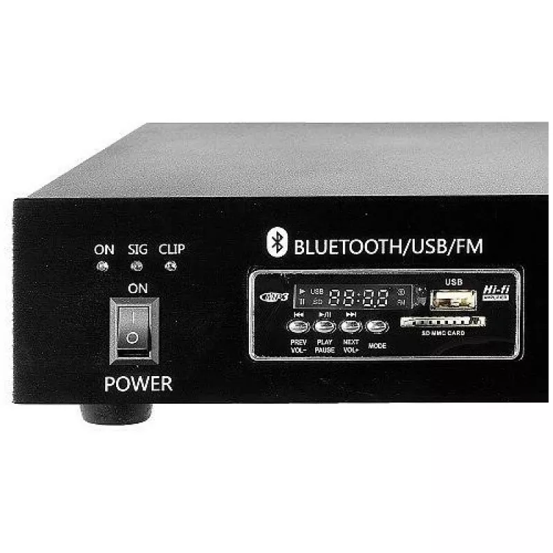 HQM HQM1060BT/S 60W PA stiprintuvas su Bluetooth, USB, SD, FM radiju