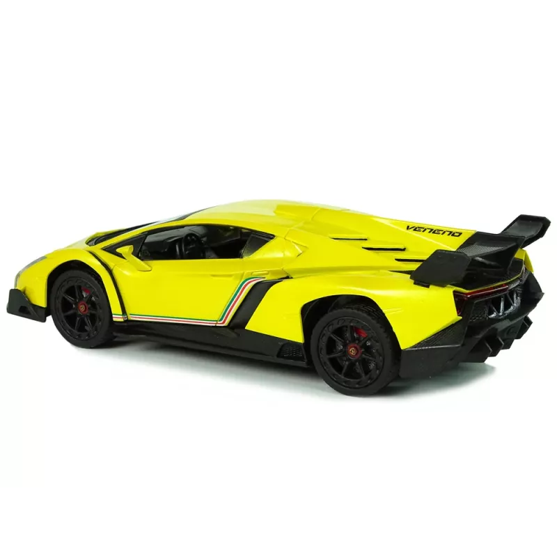 LEAN TOYS nuotoliniu valdymu valdomas Lamborghini Veneno geltonas 2,4 GHz vairo pulteliu RC automobilis su garsu ir šviesomis