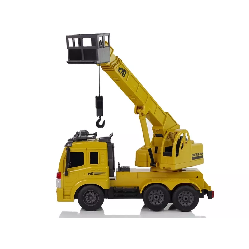 LEAN TOYS nuotoliniu valdymu sunkvežimis 1:20 krano keltuvas Pilot 2.4G garsas šviesos