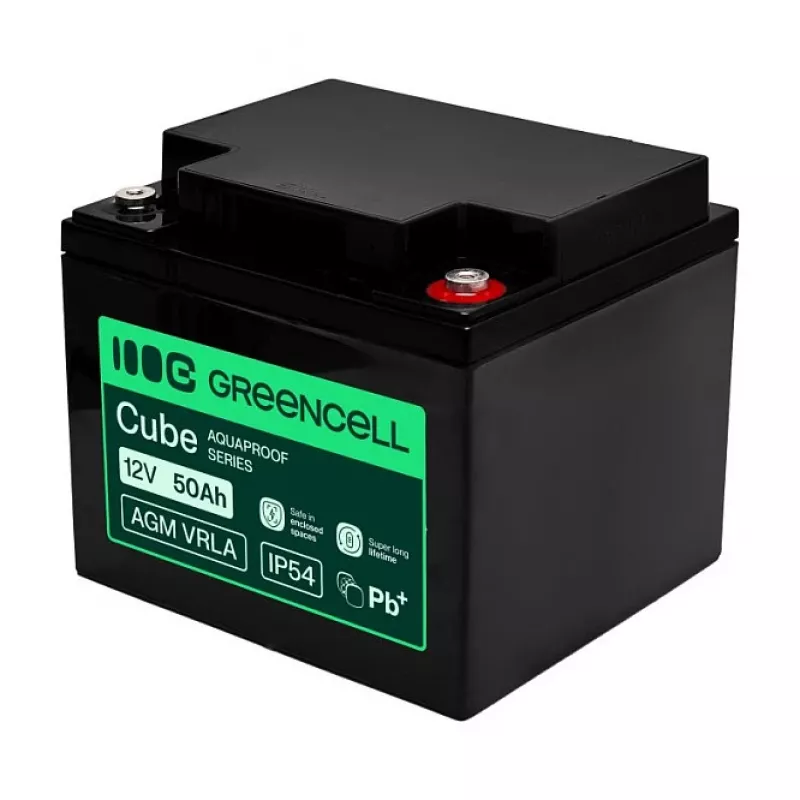 GREEN CELL AGM VRLA 12V 50Ah Priežiūros nereikalaujanti baterija UPS, 197x166x170mm