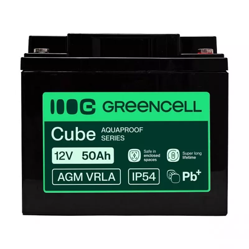 GREEN CELL AGM VRLA 12V 50Ah Priežiūros nereikalaujanti baterija UPS, 197x166x170mm