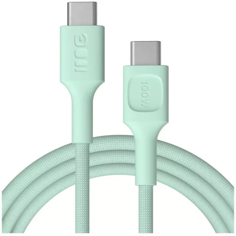 Green Cell PowerStream USB-C į USB-C laidas 100W 2m Mėtų žalia