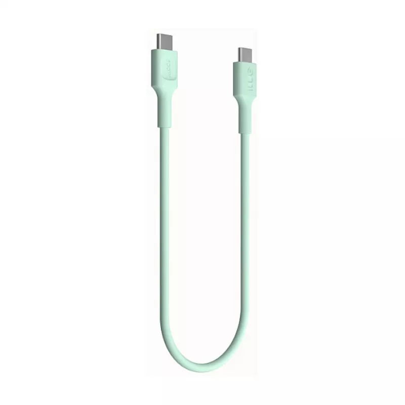 Green Cell PowerFlex Fast Charging USB-C to USB-C Cable 100W 0.3m Mint Green