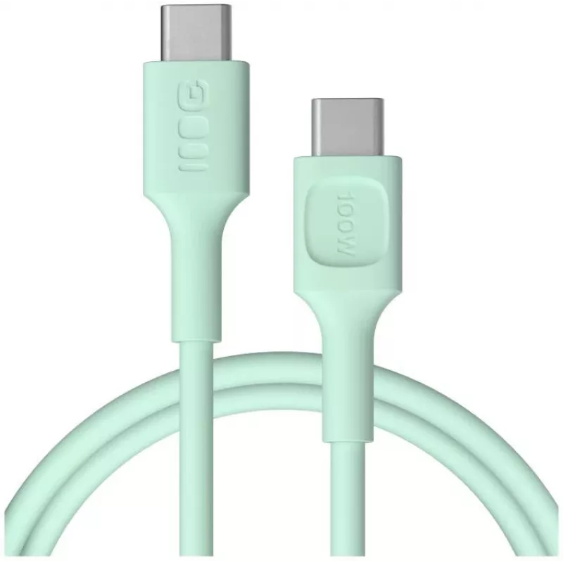 Green Cell PowerFlex Fast Charging USB Type-C to USB Type-C Cable 100W Mint Green 1.2m