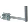CORAB UBU-38/450-H Universalus balkoninis laikiklis palydovinėms, antžeminėms ir LTE antenoms, 38 mm stiebo skersmuo, 450 mm iškyša, karštai cinkuotas plienas, metalo pilka