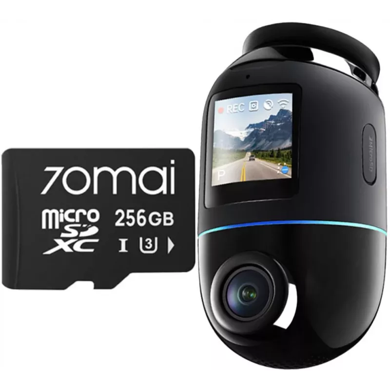 70mai X800 Omni 4K vaizdo registratorius juodas + 256GB SD kortelė