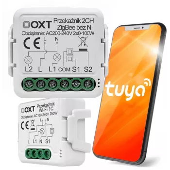 OXT Mini Relay Module 2-Channel No Neutral ZigBee TUYA T272