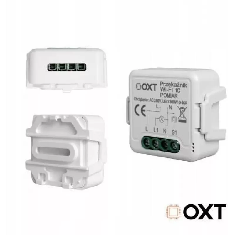 OXT T220P Wi-Fi relių modulis, 1 grandinė, 16 A, energijos matavimas, Tuya