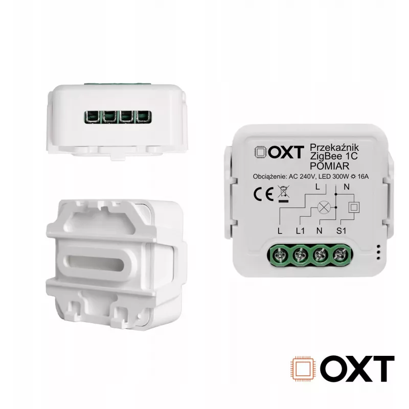 OXT T260P 1 kanalo 16A išmanioji relės modulė su galios stebėjimu, ZigBee 3.0, suderinama su Tuya
