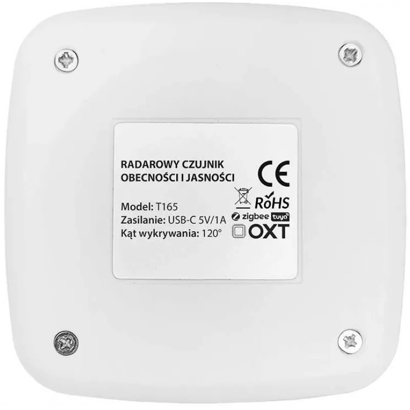 OXT T165 USB ZigBee Tuya milimetrinių bangų radaro buvimo ir šviesumo jutiklis