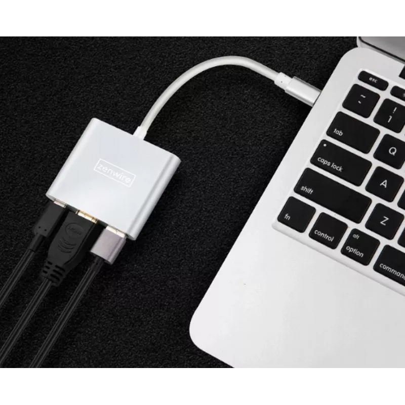 ZENWIRE BYL-2008N 3-in-1 MHL Hub USB-C į HDMI 4K adapteris, kosminė pilka