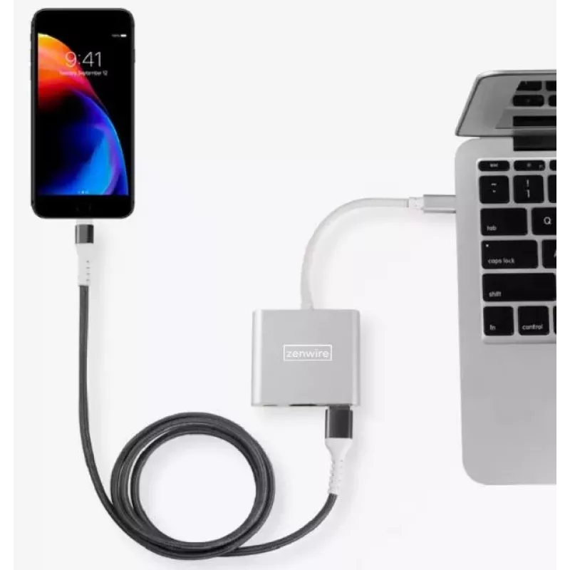 ZENWIRE BYL-2008N 3-in-1 MHL Hub USB-C į HDMI 4K adapteris, kosminė pilka