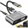 ZENWIRE USB-C Multiport Adapter Hub 4-in-1 HDMI 4K VGA USB-A Space Gray BYL-2310
