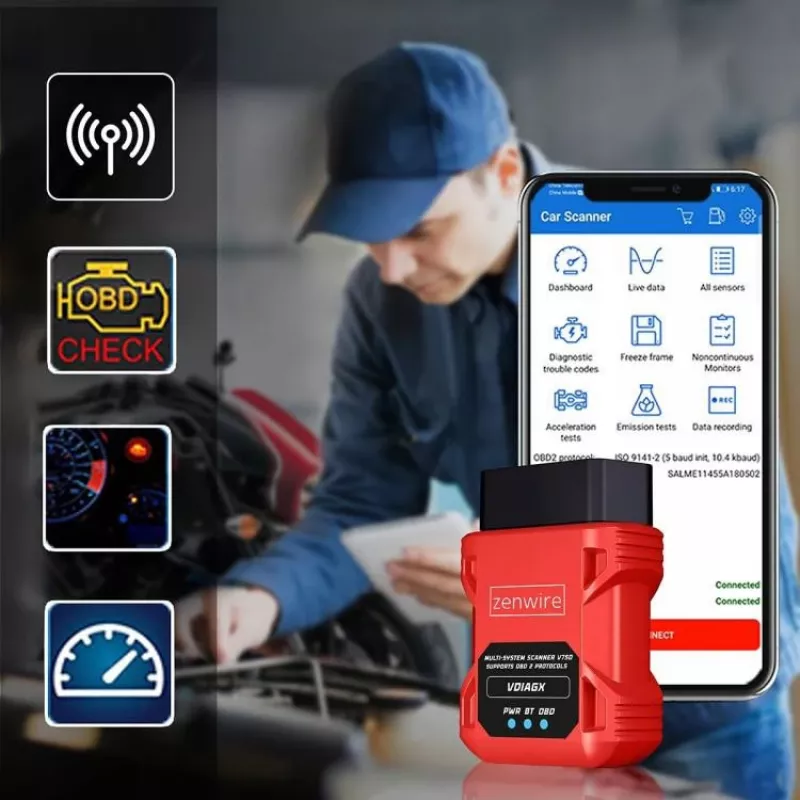 OBD2 diagnostinis skaitytuvas ELM327 VDiagX V016 Bluetooth sąsajos testeris