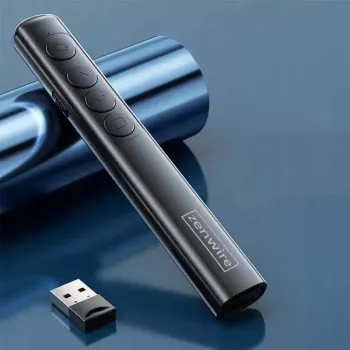 ZENWIRE S9 USB pristatymų lazerinis žymeklis, 2,4 GHz, raudonas lazeris, juodas