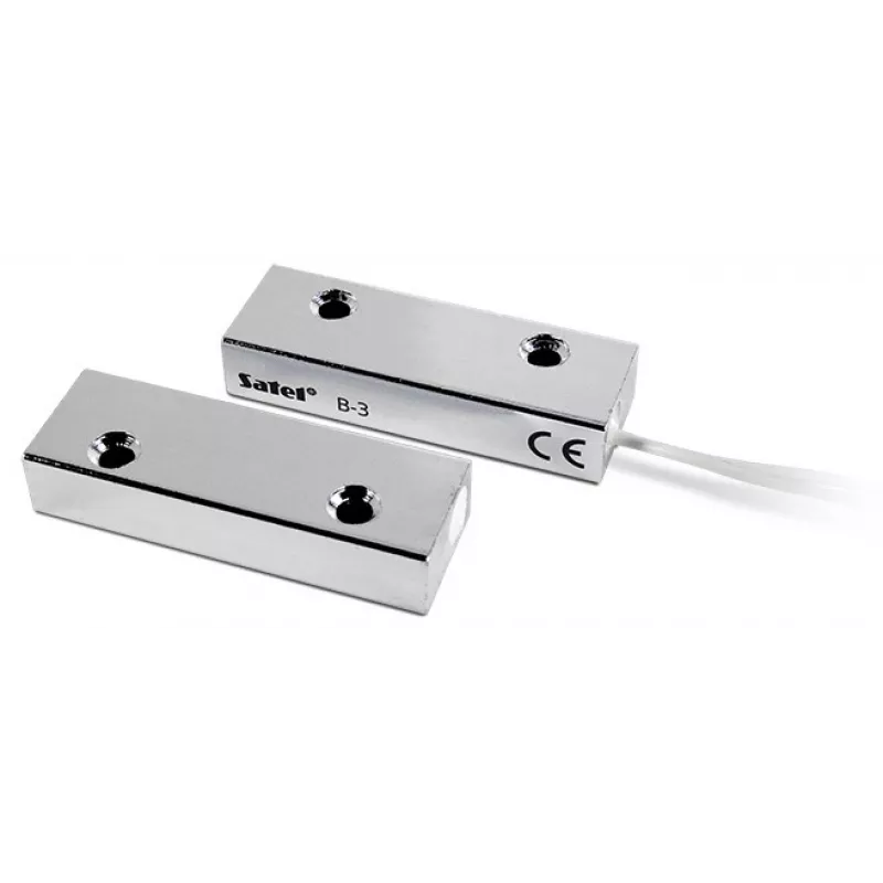 SATEL B-3 paviršinis magnetinis kontaktas (metalinis) - NC, IP67, 1 m kabelis