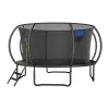 MERACH MR-2429B2 Trampolinas, 3,6 m (12 pėdų) su apsauginiu tinklu ir kopėčiomis, juoda/mėlyna