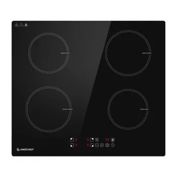 AMZCHEF CE-T-74IB4xyzf-CS 4-Zonų Indukcinė Kaitlentė 7400W Įmontuojama su Booster, Laikmačiu, Vaikų Užraktu